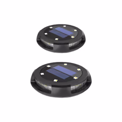 Activejet Set of 2 RGB LED solar lamps LARIX, Outdoor ground lighting, Black, Plastic, IPX4, Garden, Lawn, Pathway, Floor mou ...