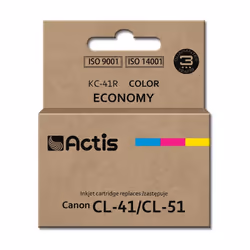 Actis KC-41R ink (replacement for Canon CL-41/CL-51; Standard; 18 ml; color), Standard Yield, Cyan, Magenta, Yellow, Dye-base ...