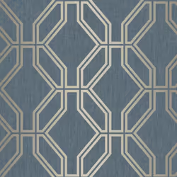 Highgrove Trellis Duplex Wallpaper Navy / Gold Rasch 275260