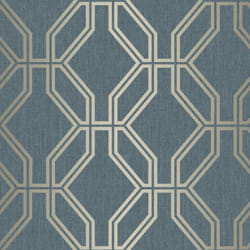 Highgrove Trellis Duplex Wallpaper Navy / Gold Rasch 275260