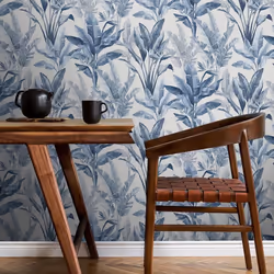 Rasch Madagascar Navy Duckegg Tropical Floral Paste The Paper Wallpaper