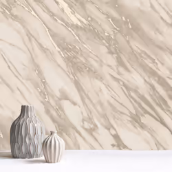 Rasch Realistic Marble Effect Metallic Wallpaper - Natural 284385