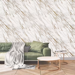 Rasch Realistic Marble Effect Metallic Wallpaper - White 284392