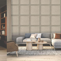 Grey 3D Panelled Wallpaper Smooth Brown Weave Wood Grain Effect Rasch 285788