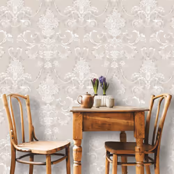 Amelie Damask Floral Wallpaper Flowers Wallpaper - Beige 260253