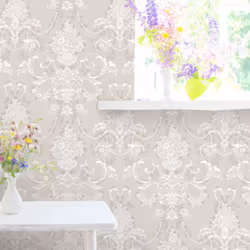 Amelie Damask Floral Wallpaper Flowers Wallpaper - Beige 260253