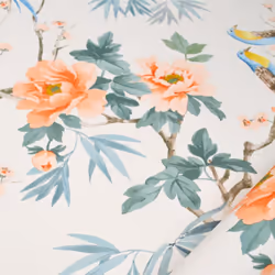 Elegant Home Chinoiserie Exotic Birds Floral Leaf Flowers Leaves Wallpaper - Pink 260561