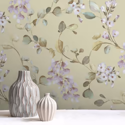 Rosalie Floral Wallpaper Rasch - Sage Green
