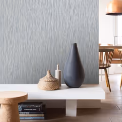 Rasch Plain Stripe Rosalie Smooth Wallpaper - Blue 260841