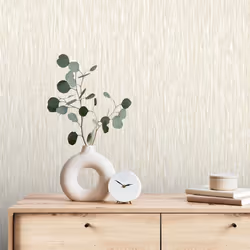 Rasch Plain Stripe Rosalie Smooth Wallpaper - Cream 260848