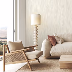 Rasch Plain Stripe Rosalie Smooth Wallpaper - Cream 260848
