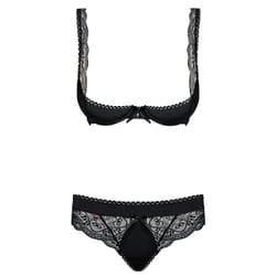 Obsessive Miamor S/M Lingerie set Black, Translucent Elastane, Polyamide