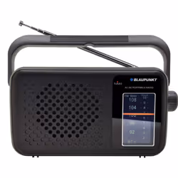 Blaupunkt PR8BK, Portable, Analog, FM, 0.8 W, 3.5 mm, Black