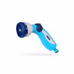 Garden Hose Plastic Soft Spray Hand Gun Nozzle - 8 Modes + Flow Regulation