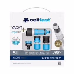 CELLFAST Watering set YACHT MINI ATSV, 15 m, Light grey, 30 bar, 9.53 mm, -20 - 60 °C, Poland