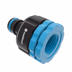 CELLFAST Multi-purpose connector with a female thread ERGO G1/2" - G3/4" - G1", Hose connector, 1 3/4 1/2", ABS, Black, Blue