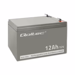 Qoltec 53049, VRLA AGM, 12 V, 1 pc(s), Grey, 12 Ah, 10 year(s)