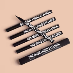 One Move Liquid Eyeliner | Black Gel Liner | Liquid Form | Waterproof | Quick-Drying | Smudge Proof | High Pigmentation | Vegan