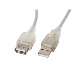 Lanberg CA-USBE-12CC-0018-TR, 1.8 m, USB A, USB A, USB 2.0, 0.48 Gbit/s, Transparent