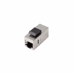 Lanberg KSF6-3000, Flat, Black, Stainless steel, RJ-45, RJ-45, Female, Female