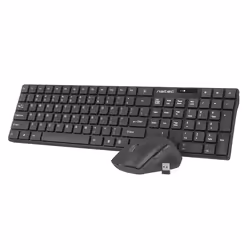 NATEC Stingray keyboard Mouse included Universal RF Wireless QWERTY US English Black