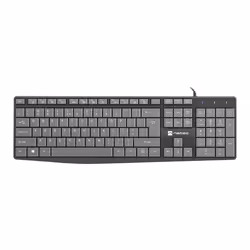 NATEC NAUTILUS, Full-size (100%), Wired, USB, Membrane, QWERTY, Black, Grey