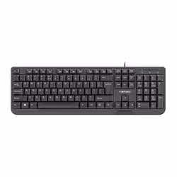 NATEC Trout, Full-size (100%), Wired, USB, Membrane, QWERTY, Black