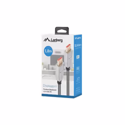Lanberg CA-DPDP-20CU-0018-BK DisplayPort cable 1.8 m Black, Silver