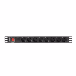 Lanberg PDU-08F-0200-BK power distribution unit (PDU) 8 AC outlet(s) 1U Black - Additional view 4