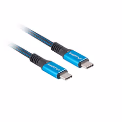 Lanberg CA-CMCM-45CU-0012-BK, 0.12 m, USB C, USB C, USB4 Gen 2x2, Black, Blue