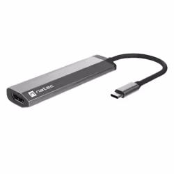 NATEC Fowler Slim, Wired, USB 3.2 Gen 1 (3.1 Gen 1) Type-C, Black, Chrome, 5 Gbit/s, Acrylonitrile butadiene styrene (ABS), A ...