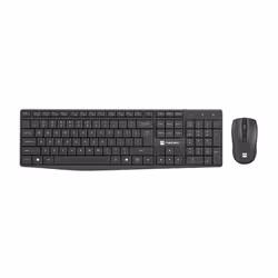 NATEC SQUID, Wireless, USB, Membrane, QWERTY, Black, Mouse included