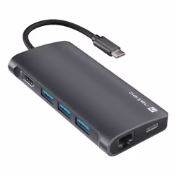 NATEC NMP-2162, Wired, USB 3.2 Gen 1 (3.1 Gen 1) Type-C, 100 W, 100,1000 Mbit/s, Grey, Dark grey