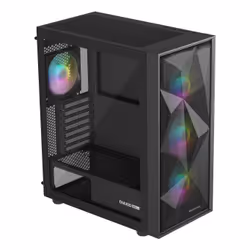 GENESIS Diaxid 605 ARGB, Midi Tower, PC, Black, ATX, micro ATX, Mini-ATX, ABS, Steel, Tempered glass, Gaming
