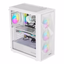 GENESIS Diaxid 605 ARGB, Midi Tower, PC, White, ATX, micro ATX, Mini-ATX, ABS, Steel, Tempered glass, Gaming