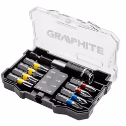 Screwdriver Bit Set; GRAPHITE; Plastic Cassette 10