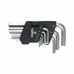 Angled Screwdriver Set; TOPEX; 1.5, 2.0, 2.5, 3.0, 4.0, 5.0, 6.0, 8.0, 10.0 Chrome Vanadium Steel 9