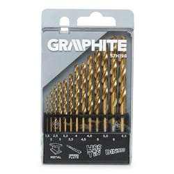 GRAPHITE 57H198 Twist Drill Bit Set 1.5, 2, 2.5, 3, 3.2, 3.5, 4, 4.2, 4.8, 5, 5.5, 6, 6.5 13