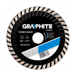 GRAPHITE 57H632, turbo wave angle grinder diamond disc tile 115mm 22.2mm bore