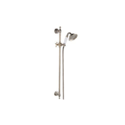 Retro Nostalgia Antique Brass Metal Plastic Shower Colum Set with Sliding Head