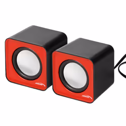 Audiocore AC870 R, 2-way, 2.0 channels, Wired, 3 W, 200 - 20000 Hz, Grey, Red