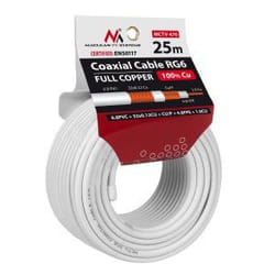 Maclean MCTV-470 coaxial cable RG-6/U 25 m White