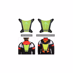 Maclean MCE420 LED Signal Pack Safety Bike Reflective Vest Backpack with LED Signal Light - Additional view 4