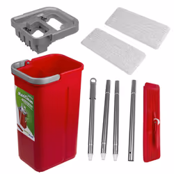 GB870 MaxiClean Flat Mop Set with 2 in 1 Cleaning Bucket 5.7L Mop Set Floor Wiper Mop Cleaning System Cleaner 360 Rotating Mop Head - Additional view 4