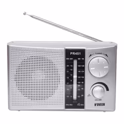 Noveen PR451, Portable, FM, MW, SW, Silver, Rotary, External, AC/Battery