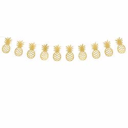 PartyDeco Garland Aloha - Pineapples, Garland, Paper, Gold, 1.5 m, Boy/Girl, 1 pc(s)