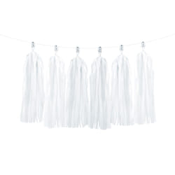 PartyDeco Girlande Quasten weiss Garland
