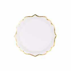 PartyDeco TPP30-008, Plate, Other, Paper, White, Monochromatic, 6 pc(s)