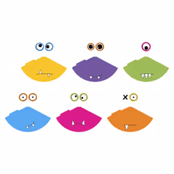 PartyDeco Party Hats Monsters, mix, 16cm