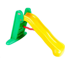little tikes Easy Store Large Slide - Playset for Indoor or Outdoor Use - Durable, Stable, Kid-Safe - Folds for Easy Travel & Storage - Yellow & Green
